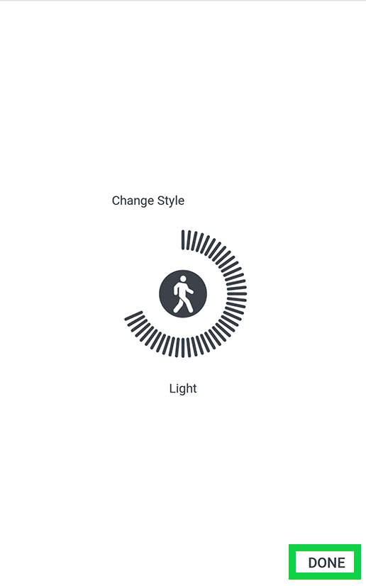 change style screen with done highlighted