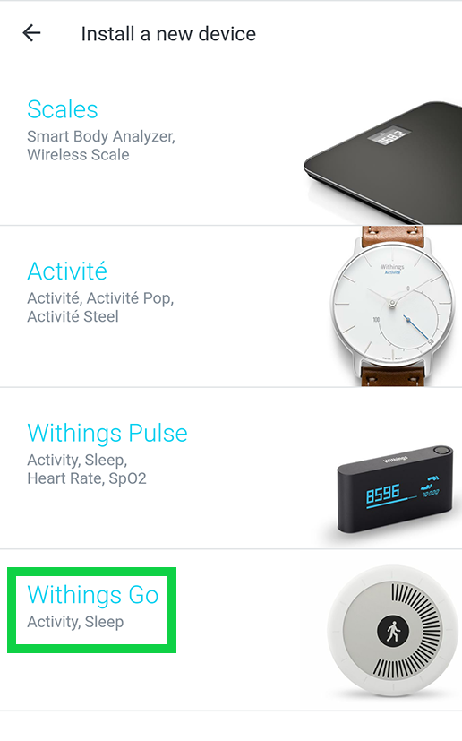 list of trackers with tracker highlighted