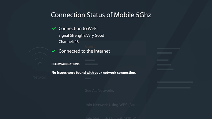 Connection status shown on FireTV screen.