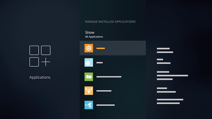 Manage Installed Applications screen.