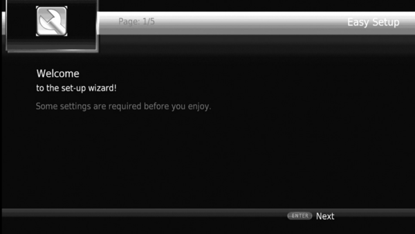 Easy Setup welcome screen.