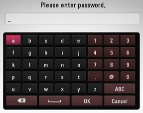 Please enter password with password field and a selection of characters to select