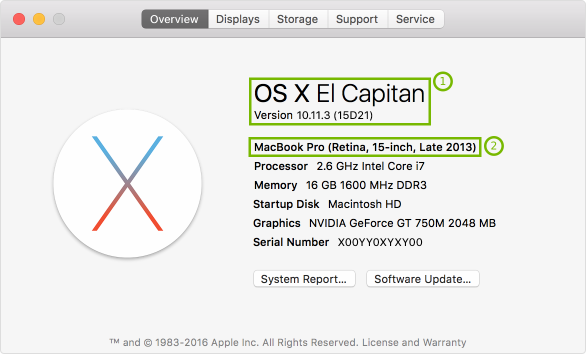 about this mac dialog with macOS version and make and model highlighted