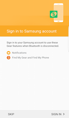 Mobile app sign in screen