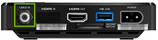 The back of a cable modem showing the cable in connection