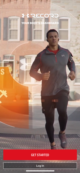 UA Record welcome screen with login and getting started button