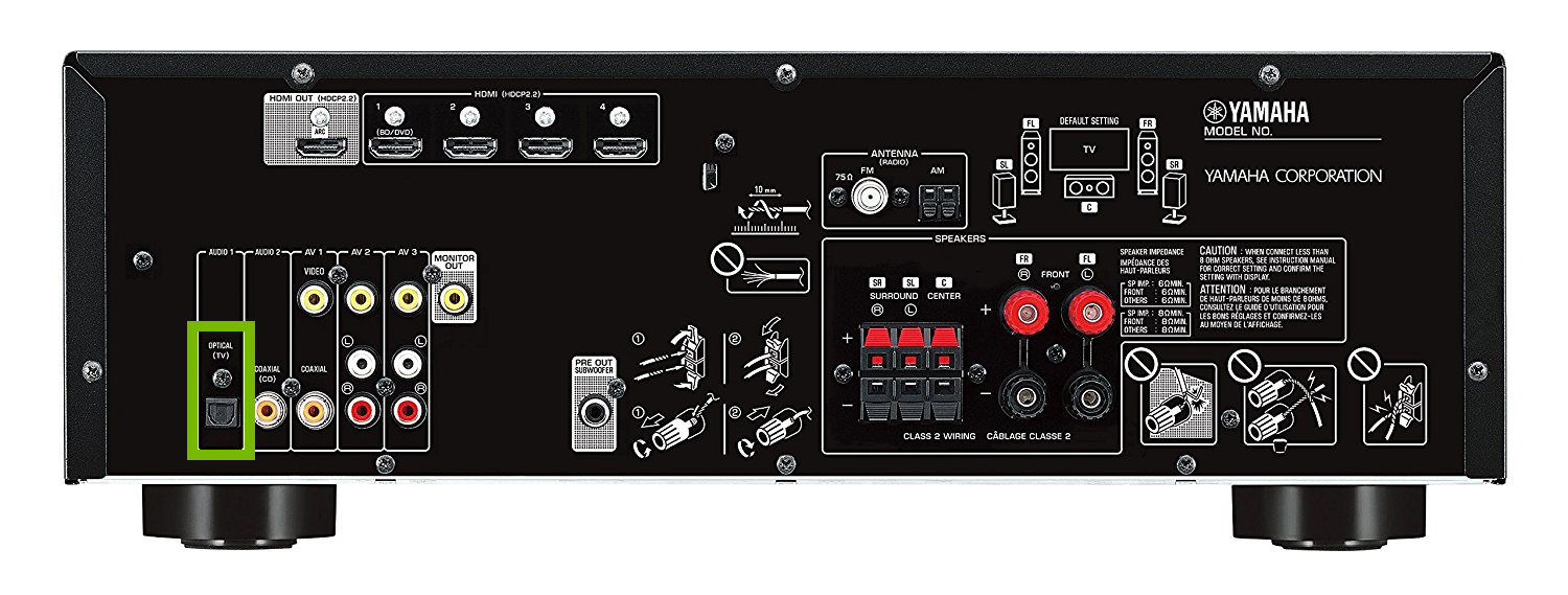 receiver with optical in highlighted