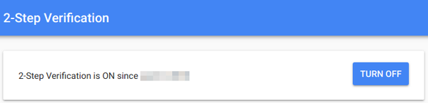 2-Step Verification showing as On.