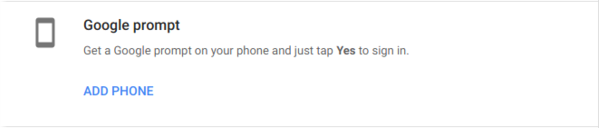 Google prompt option.
