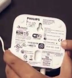 Bottom view of Philips Hue Bridge.