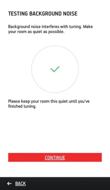 Background noise test screen