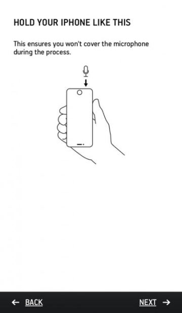 Proper way of holding the mobile device while tunning speaker