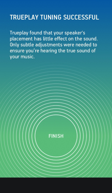 Tunning completion screen