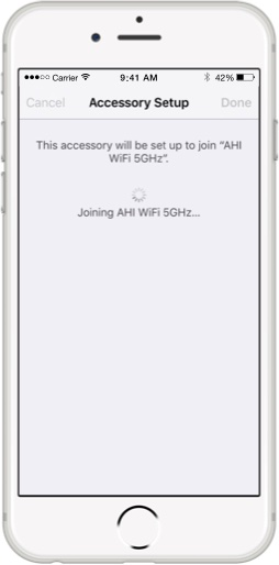 August home app attempting to connect to the provided Wi-Fi information.