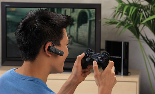 Gamer enjoying the PlayStation.