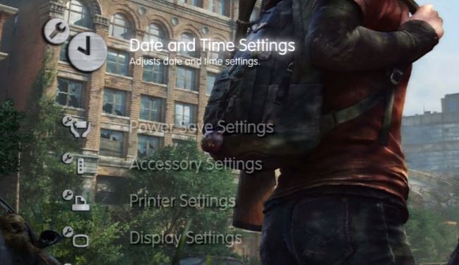 Settings menu with Date and Time Settings selected. Screenshot.