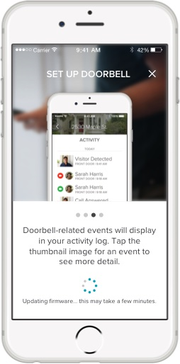 August home app updating the firmware of the newly installed device.