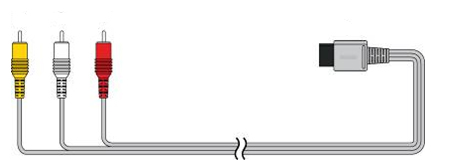 Nintendo Wii U composite AV cables.
