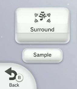 Nintendo Wii U TV settings menu highlighting the surround button.