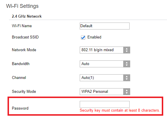 Password or passphrase. Screenshot.
