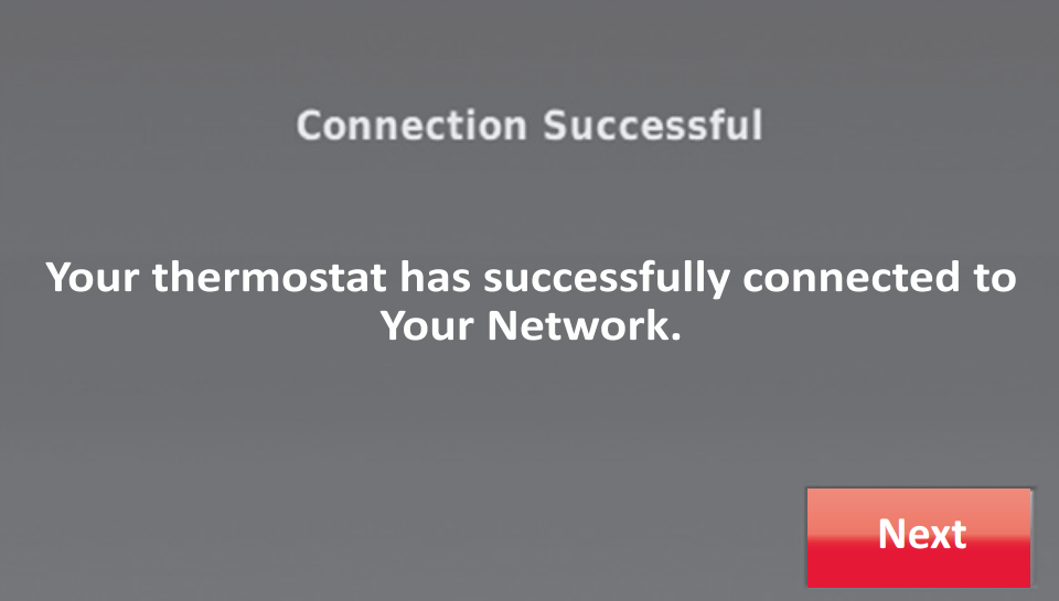 Connection successful screen.