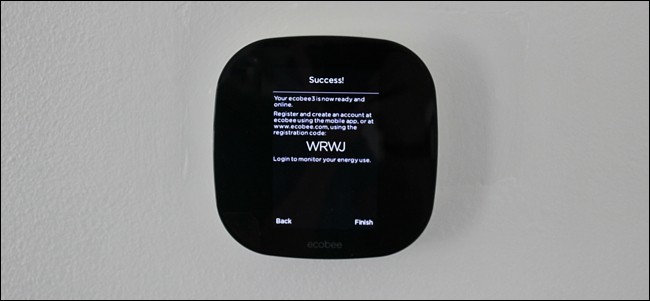 Registration screen on Ecobee thermostat