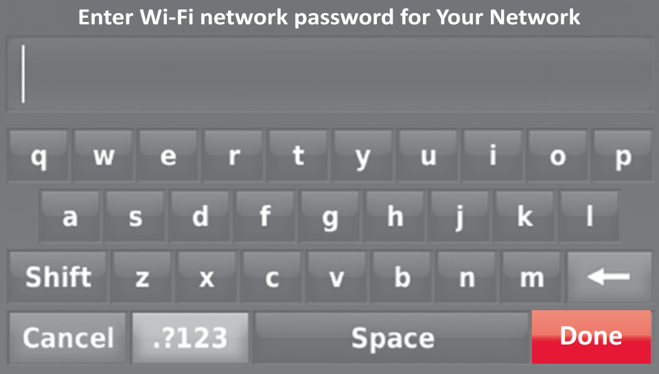 Wi-Fi password entry screen.