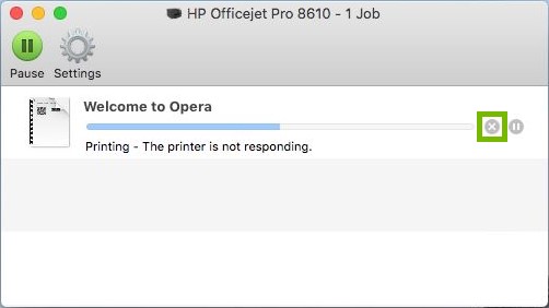 Print Queue with x highlighted