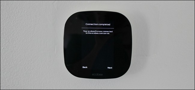Wi-Fi connection confirmation screen in thermostat setup.
