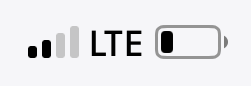 iOS Cellular signal bars and battery indicator.