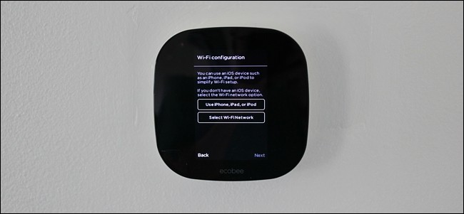 Wi-Fi setup method screen in thermostat setup.