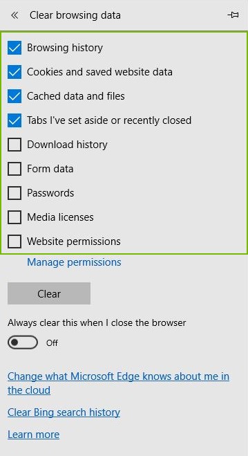 Item categories highlighted
