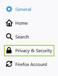 Privacy & Security highlighted