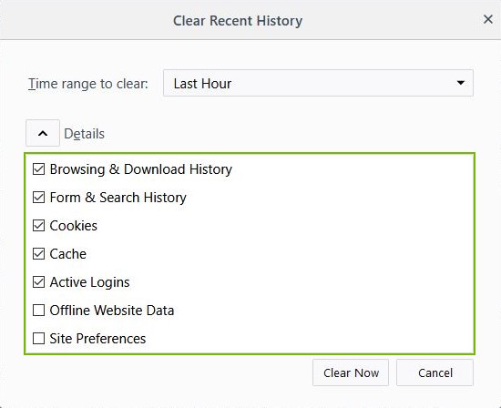 Item categories highlighted