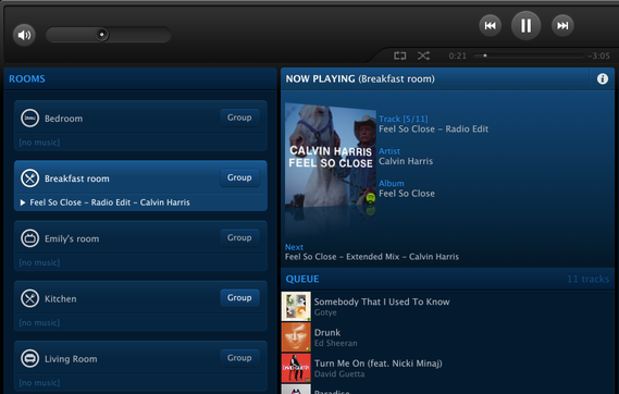 Speaker selection in Sonos Controller for computers