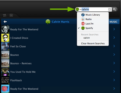 Search results in Sonos Controller for computers