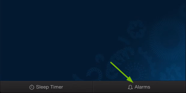 Placement of Alarms option in Sonos Controller for computers