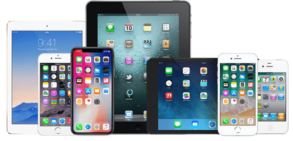 Assorted iOS devices.
