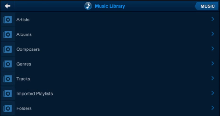 Browsable categories in Music Library