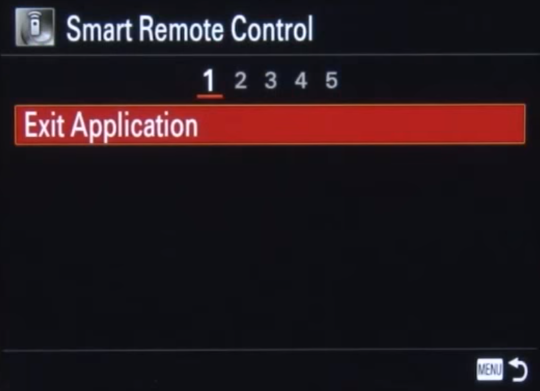 Exit option on camera screen