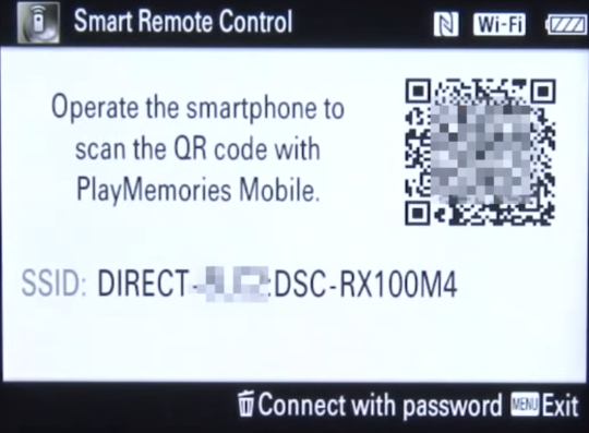 Camera screen showing QR code.