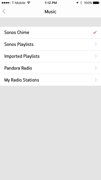 Alarm sound selection screen