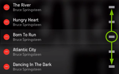 Repositioning track in queue