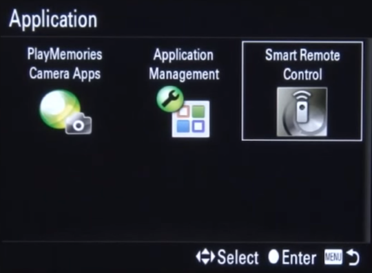 Camera screen showing highlighted application.