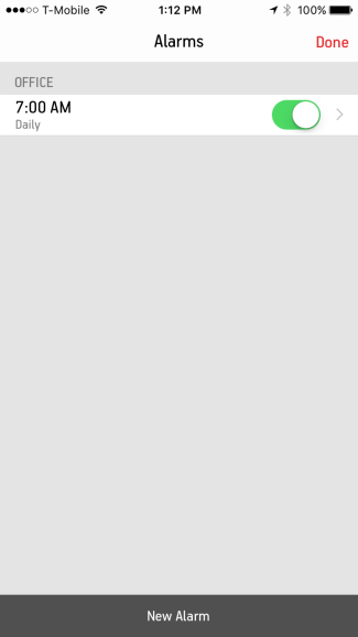 Alarms list in Sonos Controller