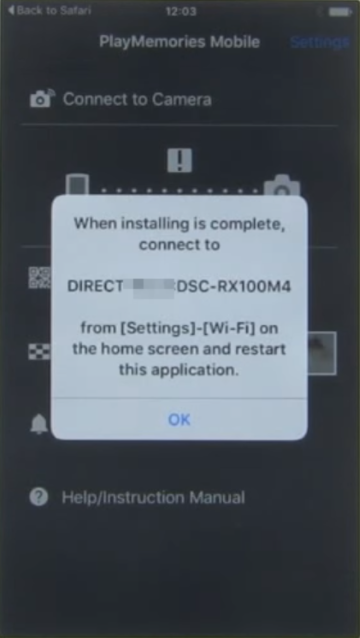 Phone screen showing Wi-FI connection instructions.
