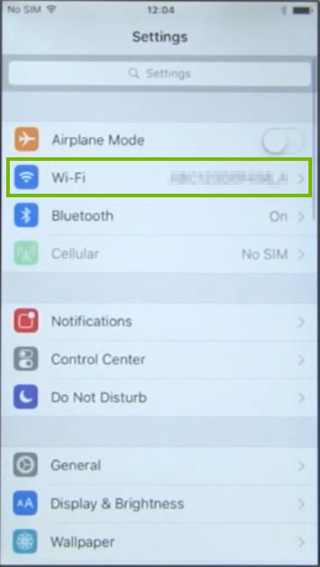 Phone screen with option highlighted.