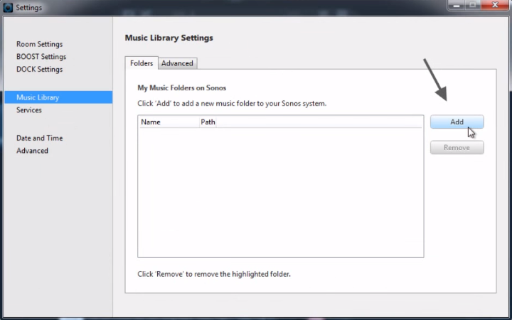 Music Library Settings on Preferences screen on PC