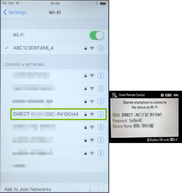 Phone screen showing Wi-Fi networks.