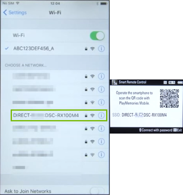 Phone screen showing Wi-Fi networks.